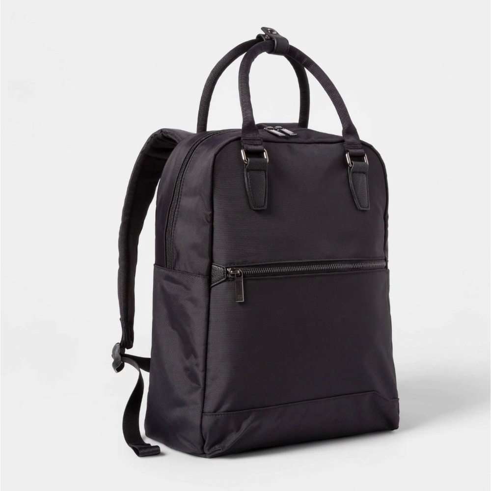 Open Story Commuter Backpack‎ Black Padded Laptop Pocket School Work Travel